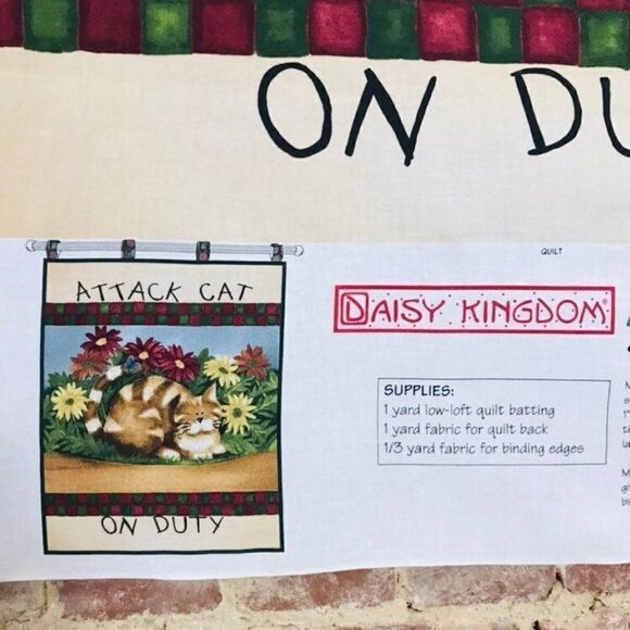 Daisy Kingdom Attack Cat Quilt Fabric - Picture 2 of 6